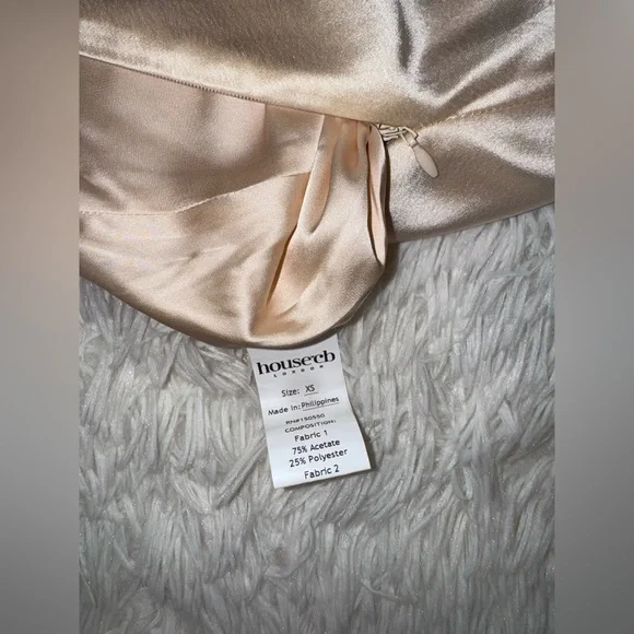 NWOT HOUSE OF CB 'Vittoria' Champagne Chiffon Floor Length Gown sz XS - Picture 9 of 11